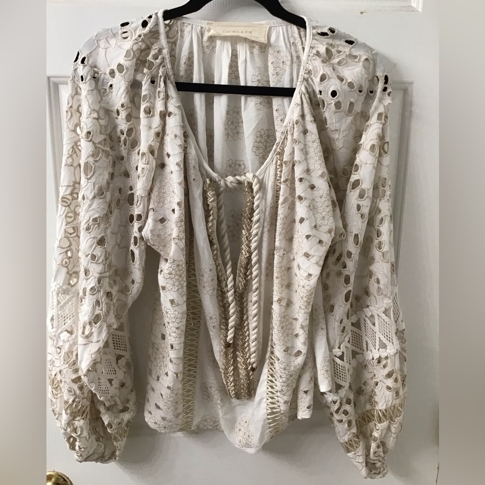 LAURIE & JOE DESIGNER COLLN TOP SZ L MADE IN FRANCE MIRBELLA EUC GORGEOUS